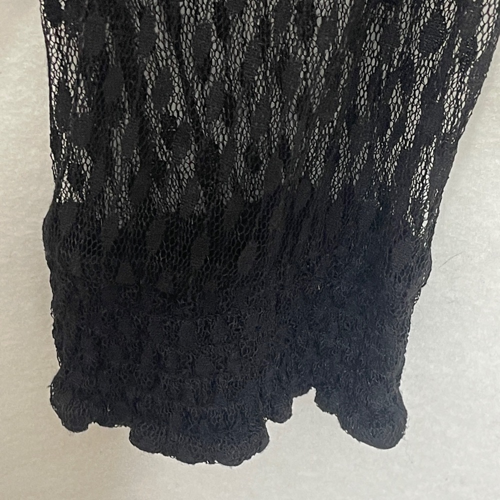 Nina Leonard Dot Shirred Long Sleeve Pullover Mock Neck Shift Dress Black 3X - Picture 4 of 9